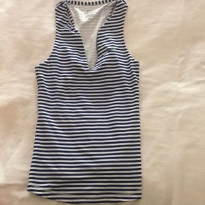 Striped Dri-fit workout top by Nike.